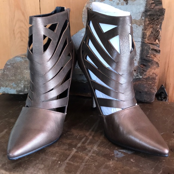 Steven TRIISHA Bronze Metal Stiletto Bootie - Picture 2 of 8